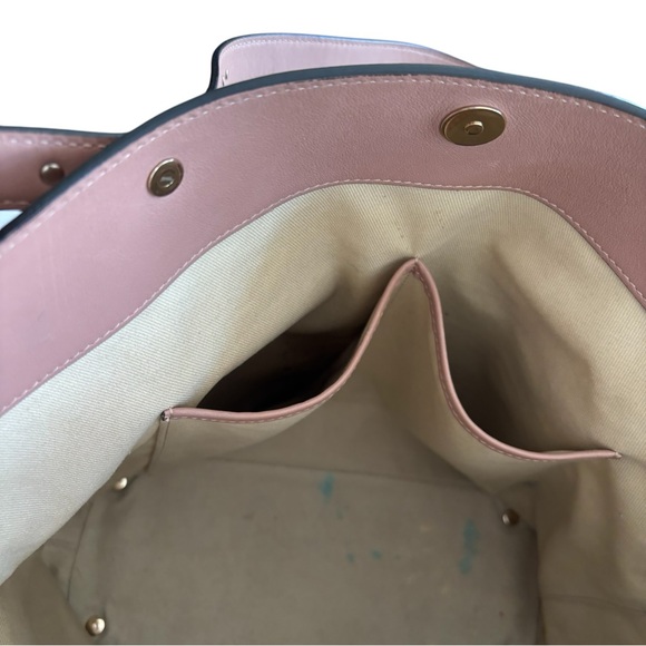 VALENTINO GARAVANI Love Stud Calfskin Leather Tote Pink - Picture 11 of 15